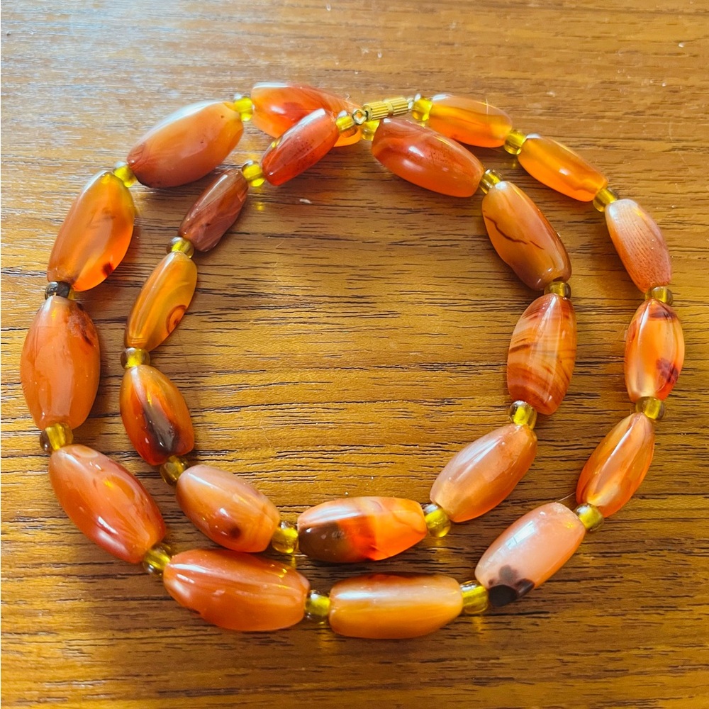 Beautiful Carnelian Necklace 22” in length